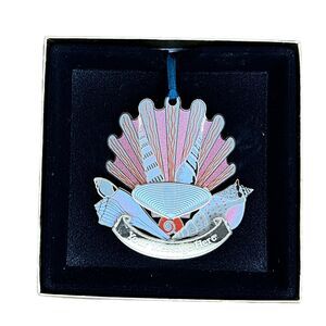 Vintage Chemart Christmas Ornament Seashell Cottage 24K Gold Finished Brass